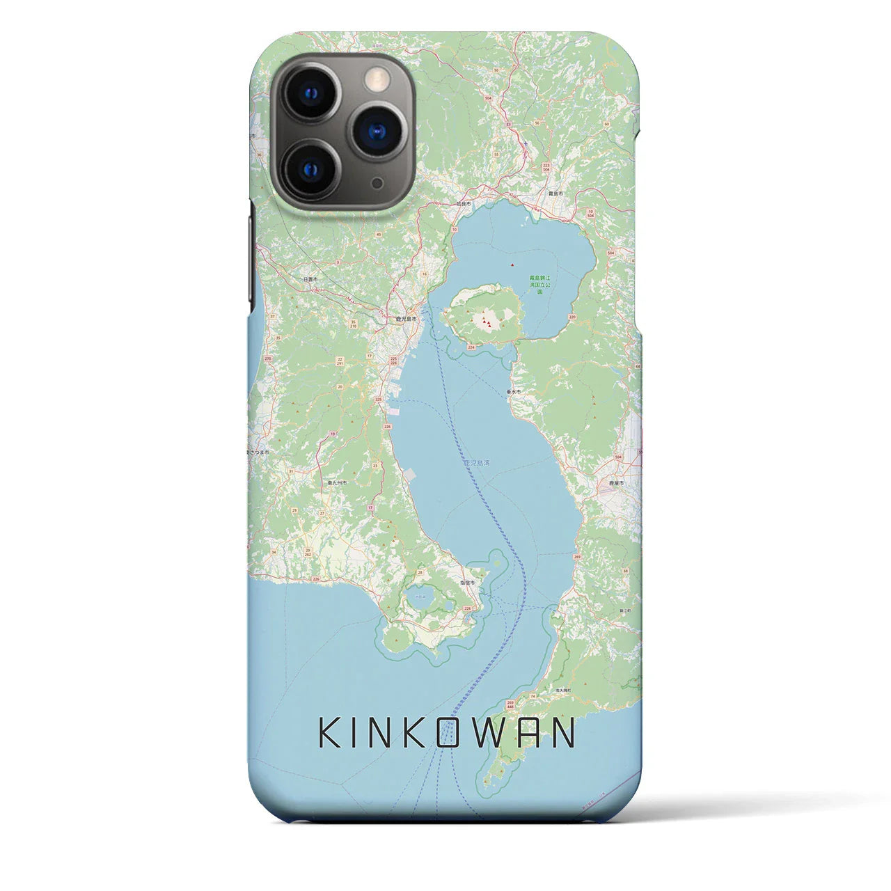 【錦江湾(鹿児島県)】地図柄iPhoneケース(バックカバータイプ)