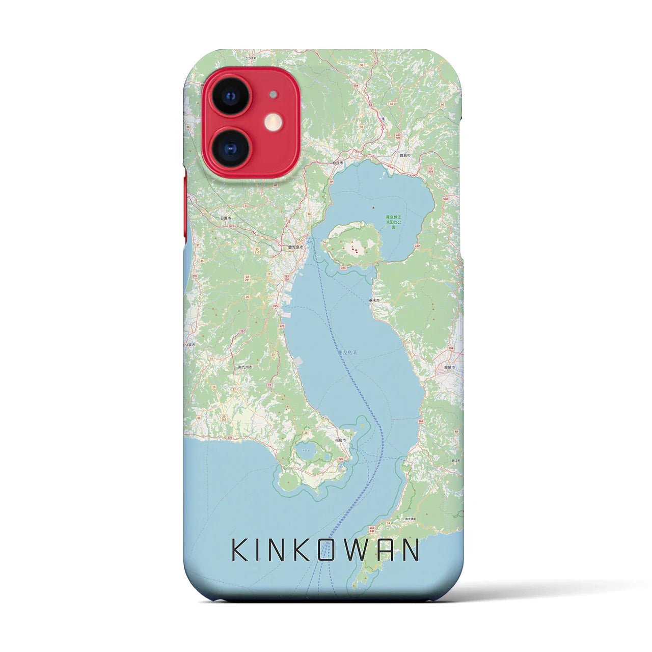 【錦江湾(鹿児島県)】地図柄iPhoneケース(バックカバータイプ)