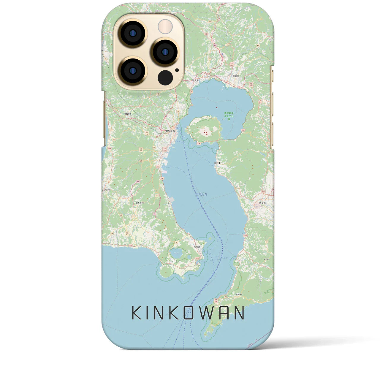 【錦江湾(鹿児島県)】地図柄iPhoneケース(バックカバータイプ)