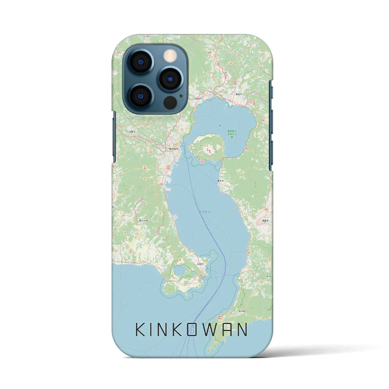 【錦江湾(鹿児島県)】地図柄iPhoneケース(バックカバータイプ)
