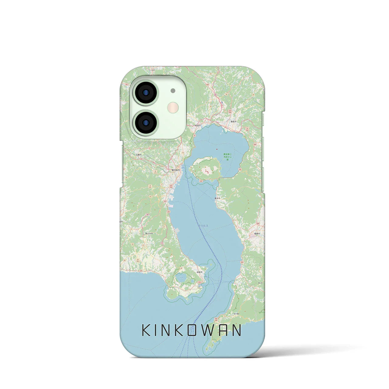 【錦江湾(鹿児島県)】地図柄iPhoneケース(バックカバータイプ)