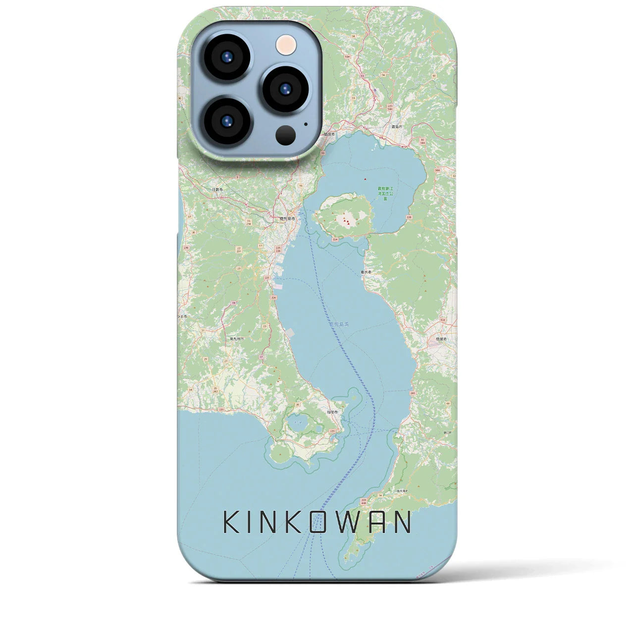 【錦江湾(鹿児島県)】地図柄iPhoneケース(バックカバータイプ)