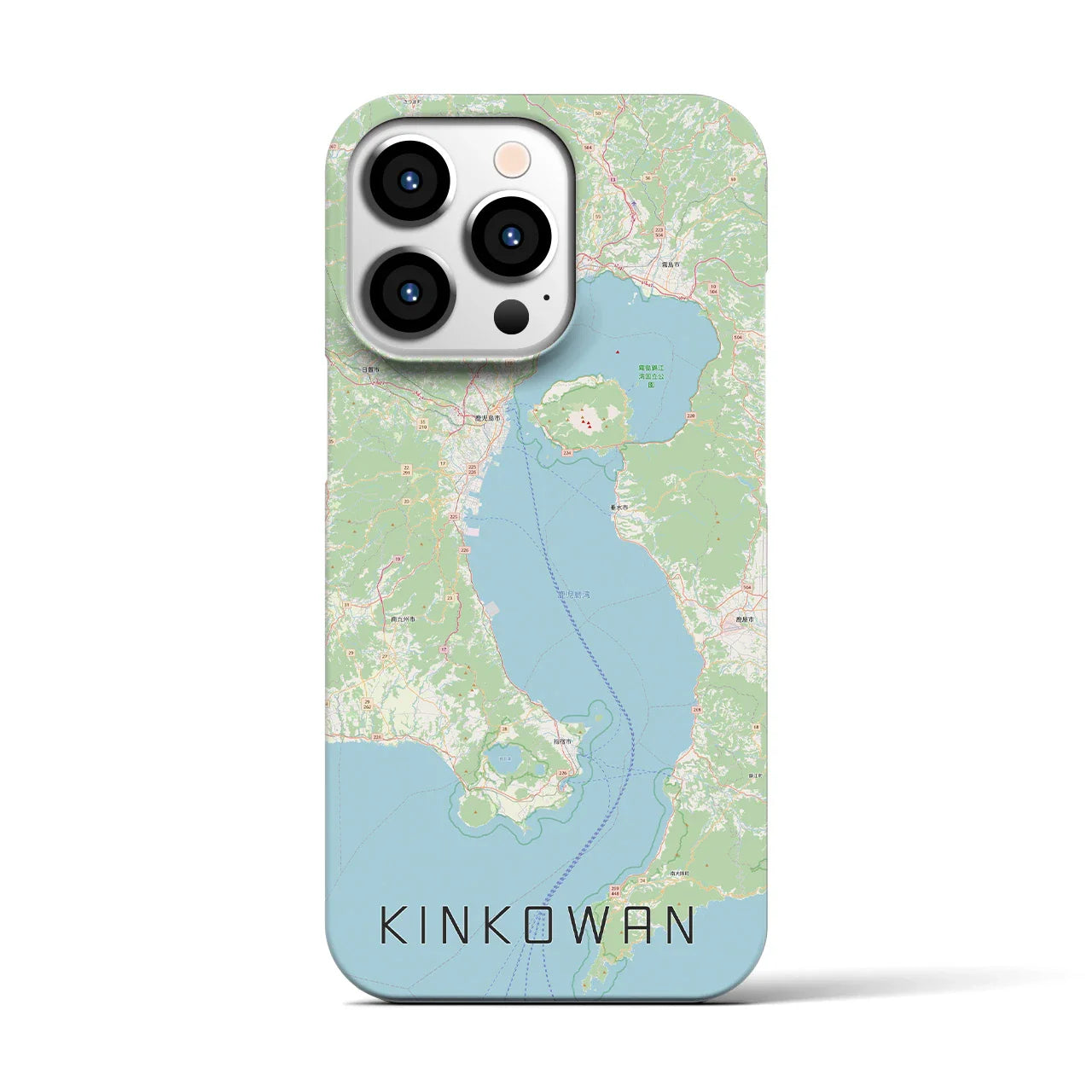 【錦江湾(鹿児島県)】地図柄iPhoneケース(バックカバータイプ)