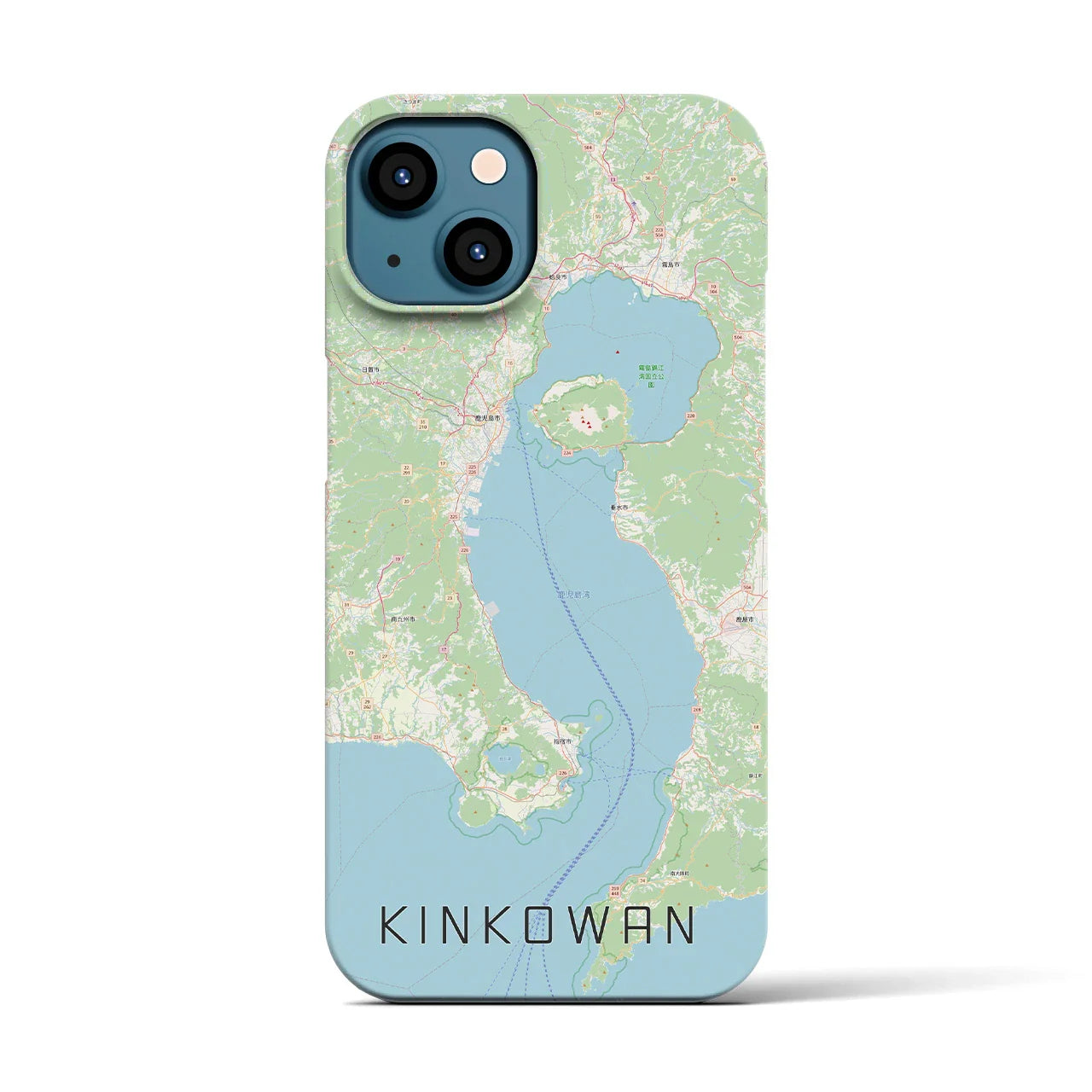 【錦江湾(鹿児島県)】地図柄iPhoneケース(バックカバータイプ)