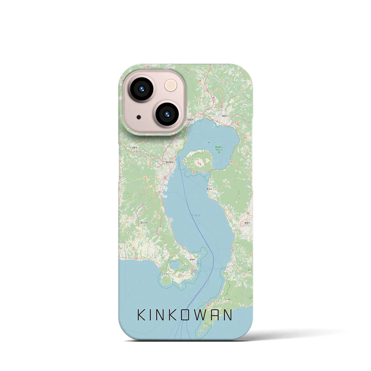 【錦江湾(鹿児島県)】地図柄iPhoneケース(バックカバータイプ)