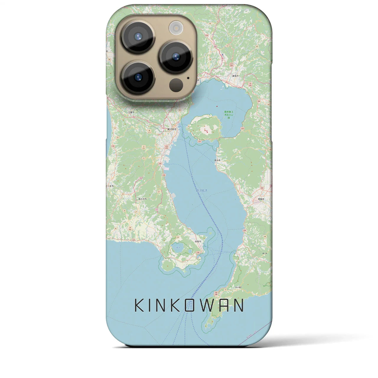 【錦江湾(鹿児島県)】地図柄iPhoneケース(バックカバータイプ)