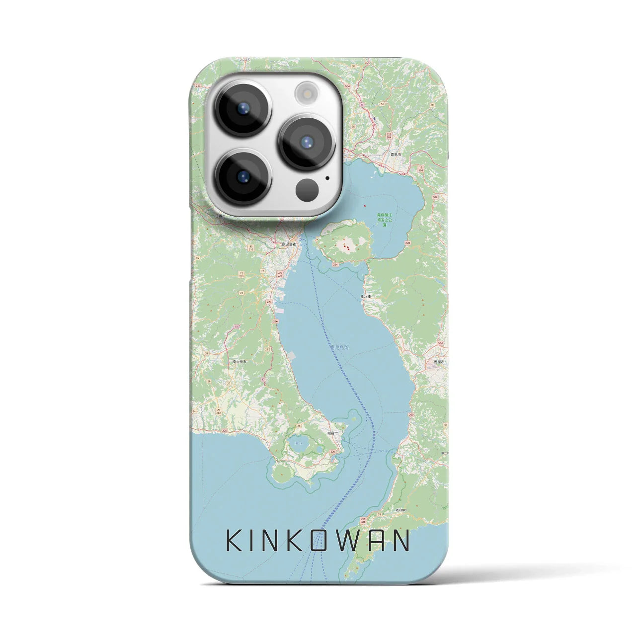 【錦江湾(鹿児島県)】地図柄iPhoneケース(バックカバータイプ)
