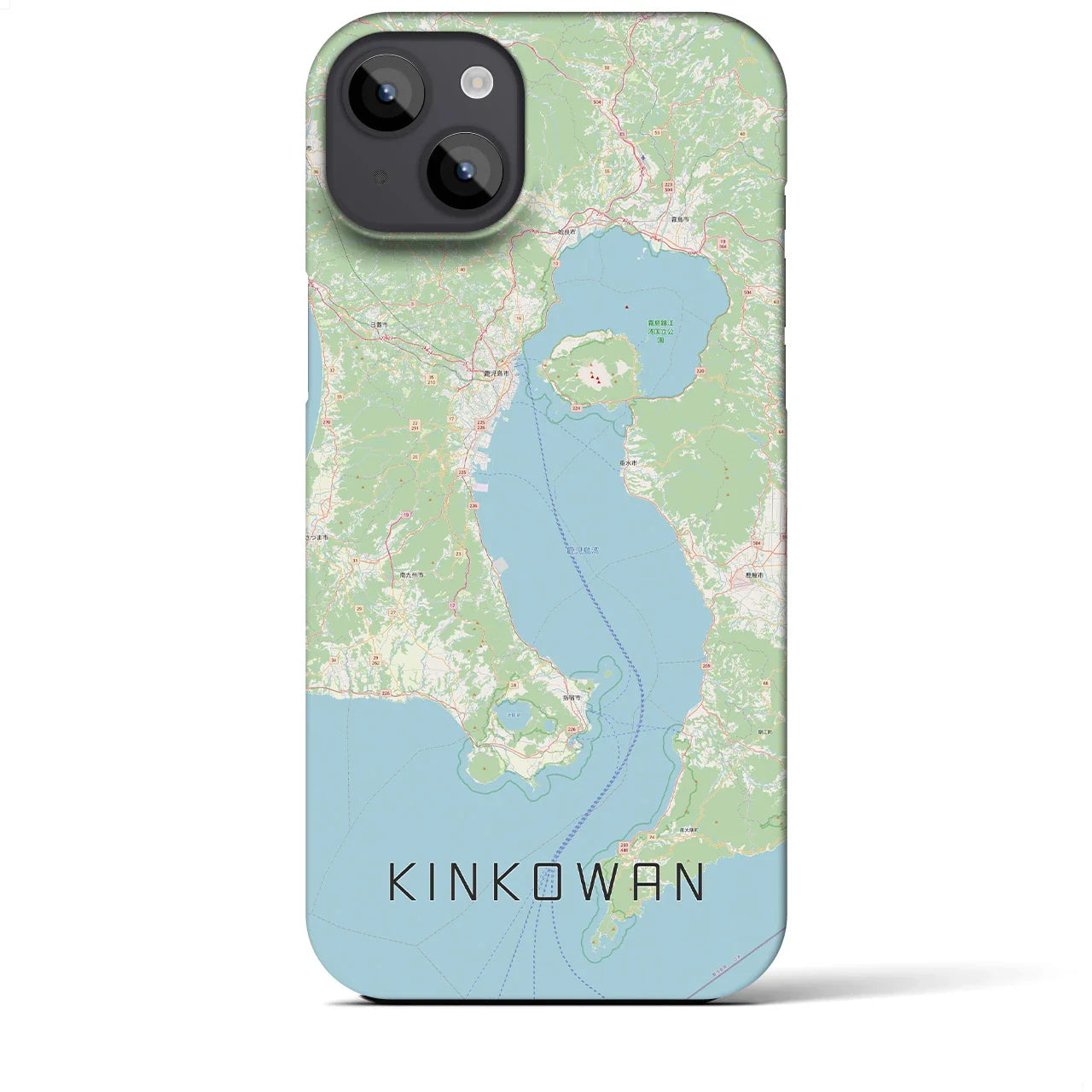 【錦江湾(鹿児島県)】地図柄iPhoneケース(バックカバータイプ)