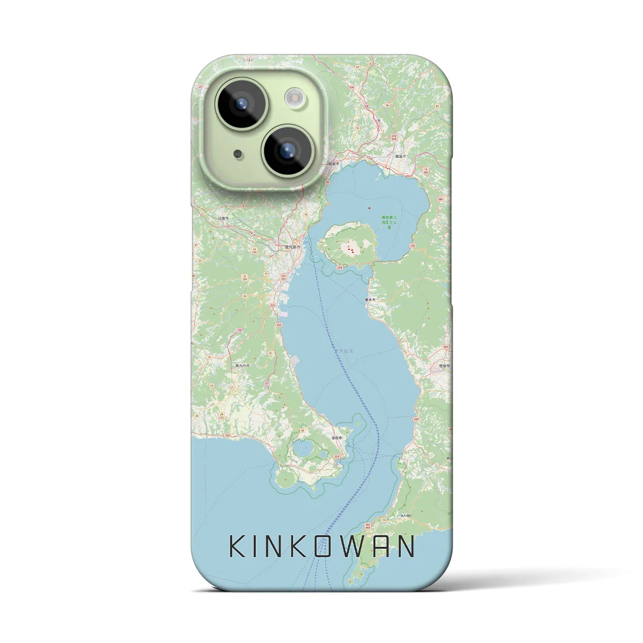 【錦江湾(鹿児島県)】地図柄iPhoneケース(バックカバータイプ)
