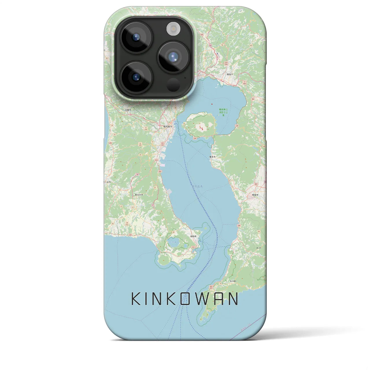 【錦江湾(鹿児島県)】地図柄iPhoneケース(バックカバータイプ)