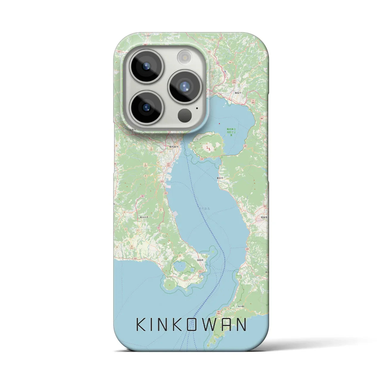 【錦江湾(鹿児島県)】地図柄iPhoneケース(バックカバータイプ)