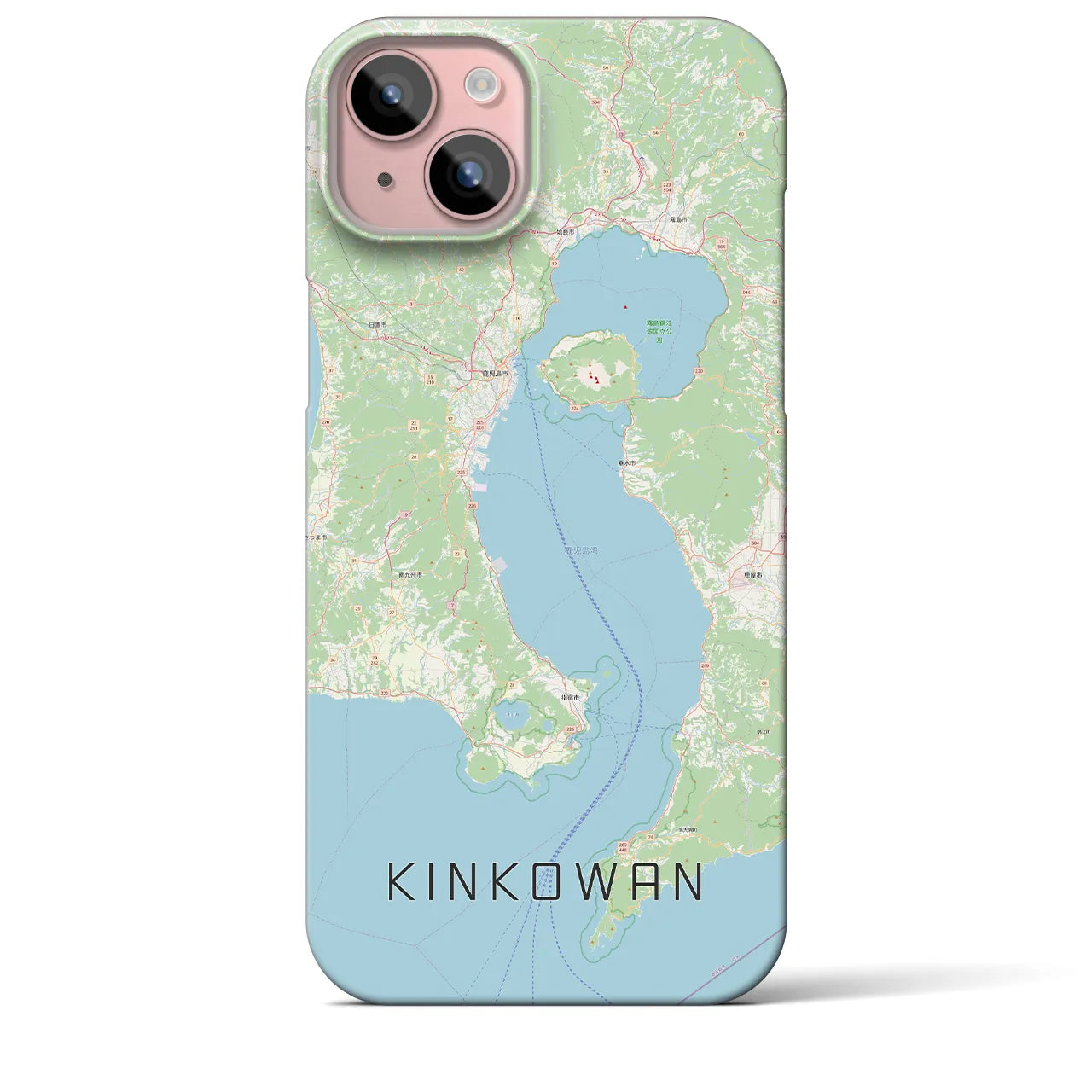 【錦江湾(鹿児島県)】地図柄iPhoneケース(バックカバータイプ)