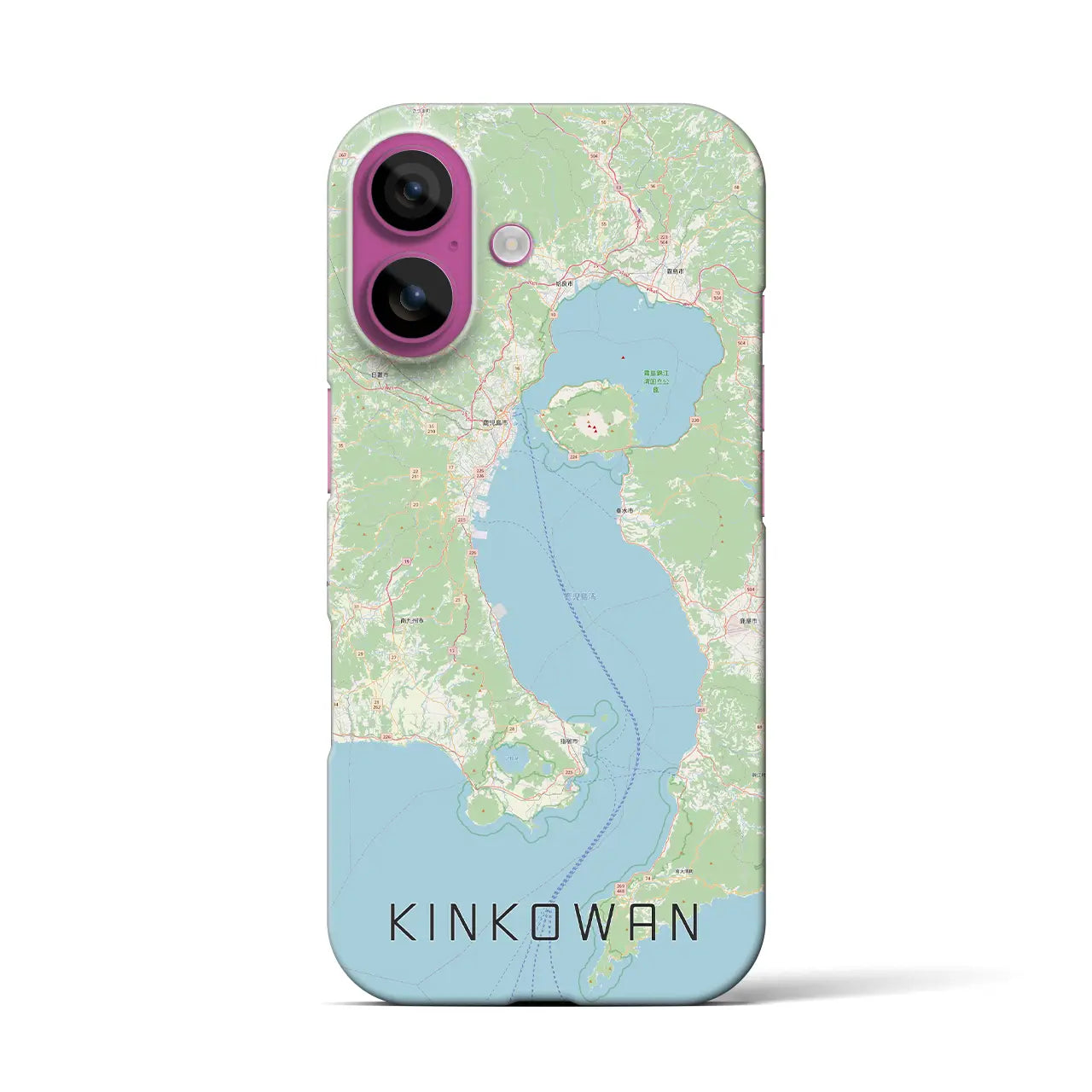 【錦江湾(鹿児島県)】地図柄iPhoneケース(バックカバータイプ)