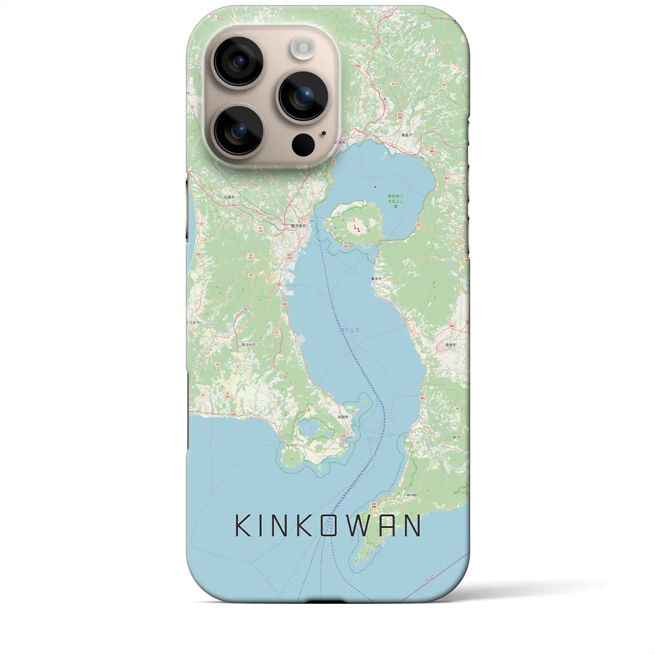 【錦江湾(鹿児島県)】地図柄iPhoneケース(バックカバータイプ)