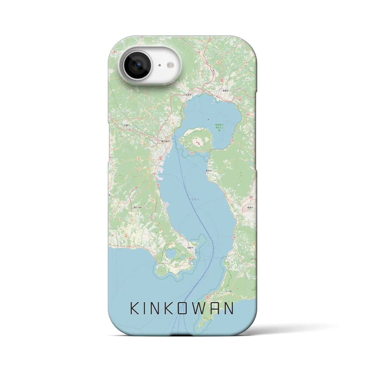 【錦江湾(鹿児島県)】地図柄iPhoneケース(バックカバータイプ)