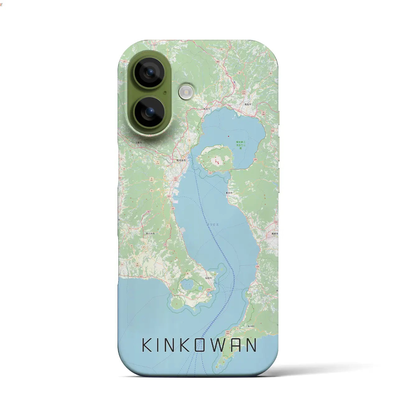 【錦江湾(鹿児島県)】地図柄iPhoneケース(バックカバータイプ)