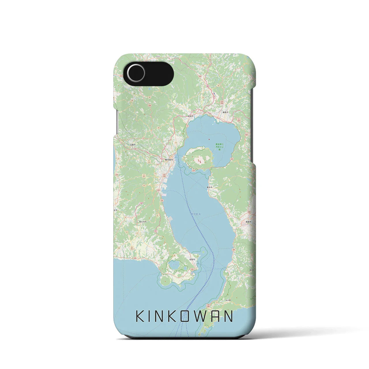 【錦江湾(鹿児島県)】地図柄iPhoneケース(バックカバータイプ)