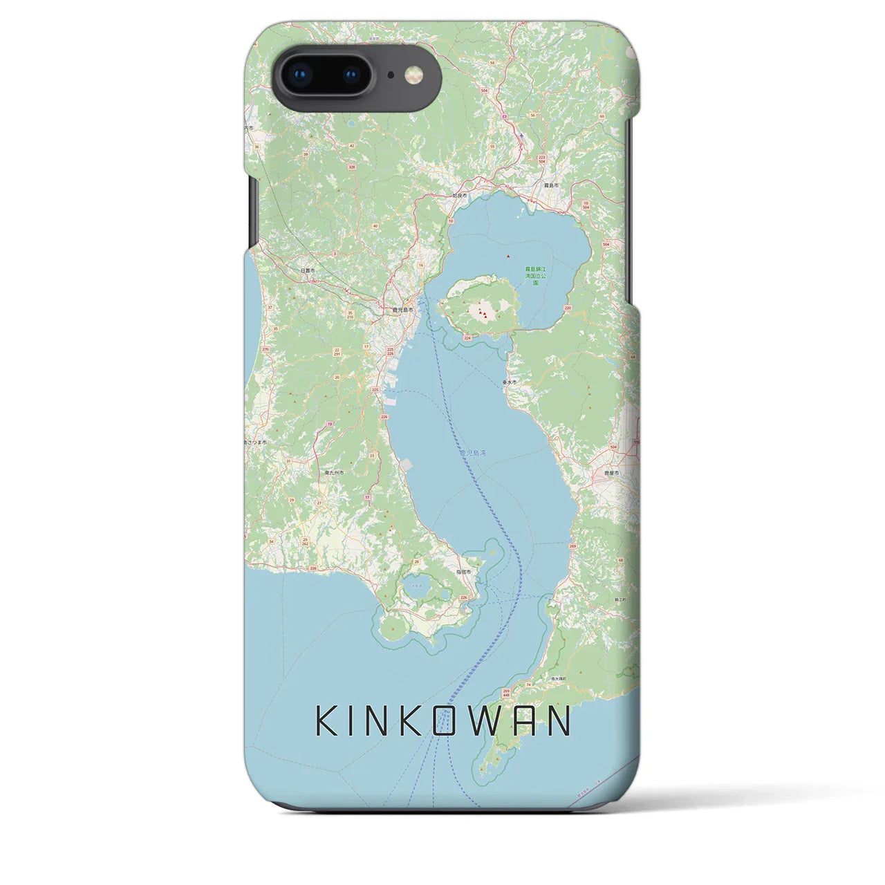 【錦江湾(鹿児島県)】地図柄iPhoneケース(バックカバータイプ)
