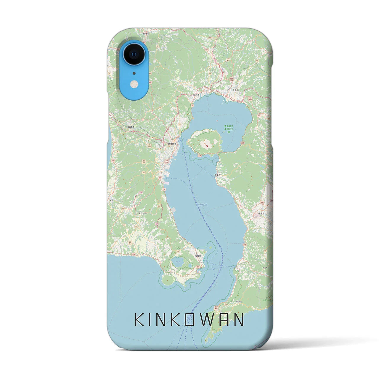 【錦江湾(鹿児島県)】地図柄iPhoneケース(バックカバータイプ)