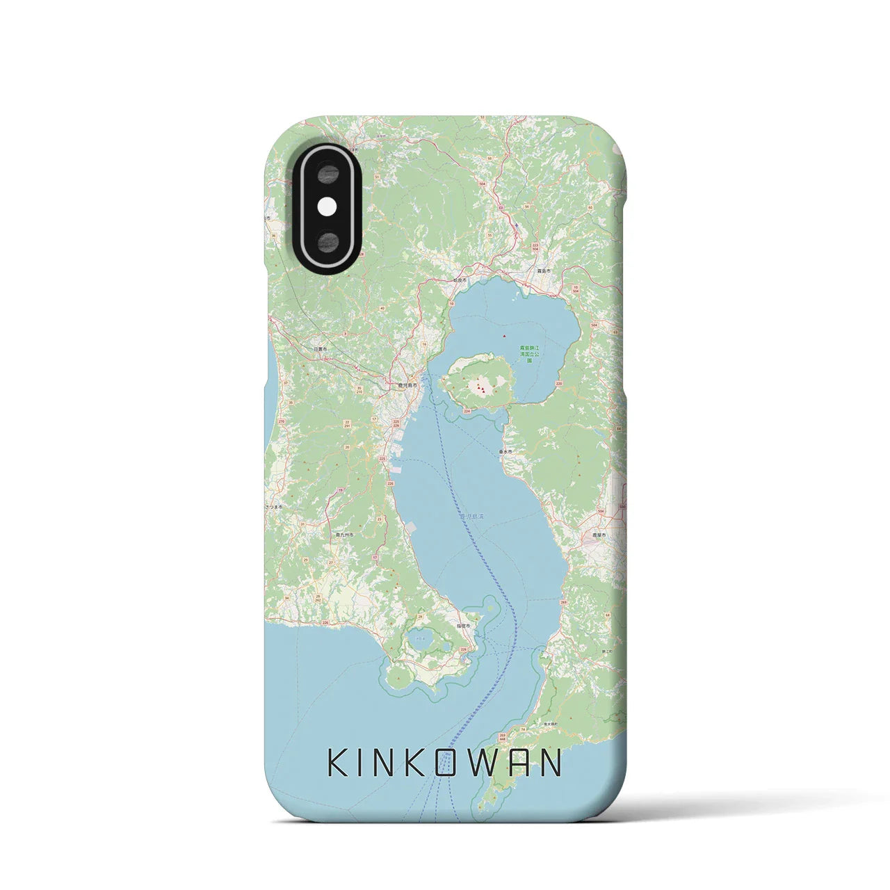 【錦江湾(鹿児島県)】地図柄iPhoneケース(バックカバータイプ)