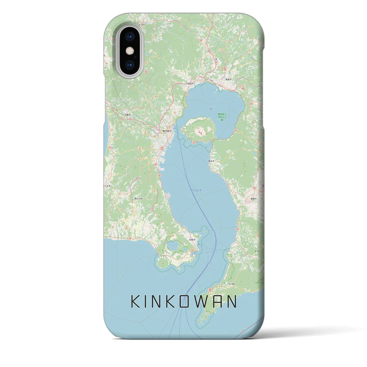 【錦江湾(鹿児島県)】地図柄iPhoneケース(バックカバータイプ)