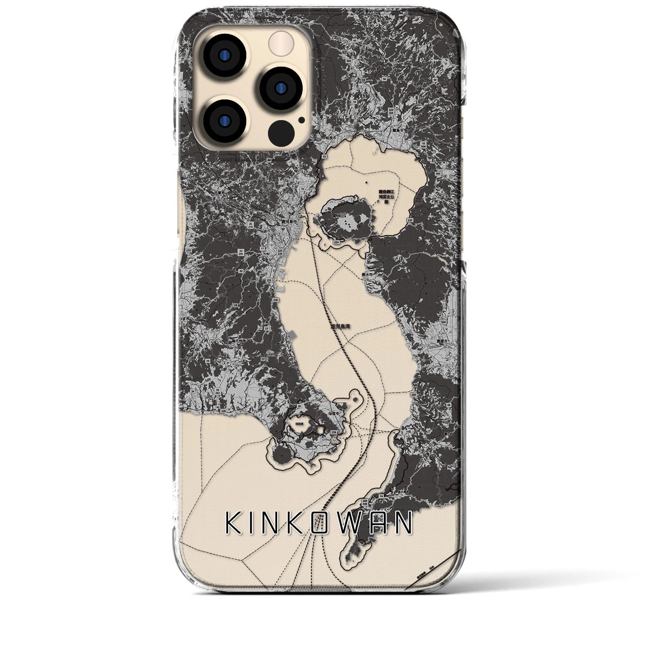 【錦江湾(鹿児島県)】地図柄iPhoneケース(クリアタイプ)