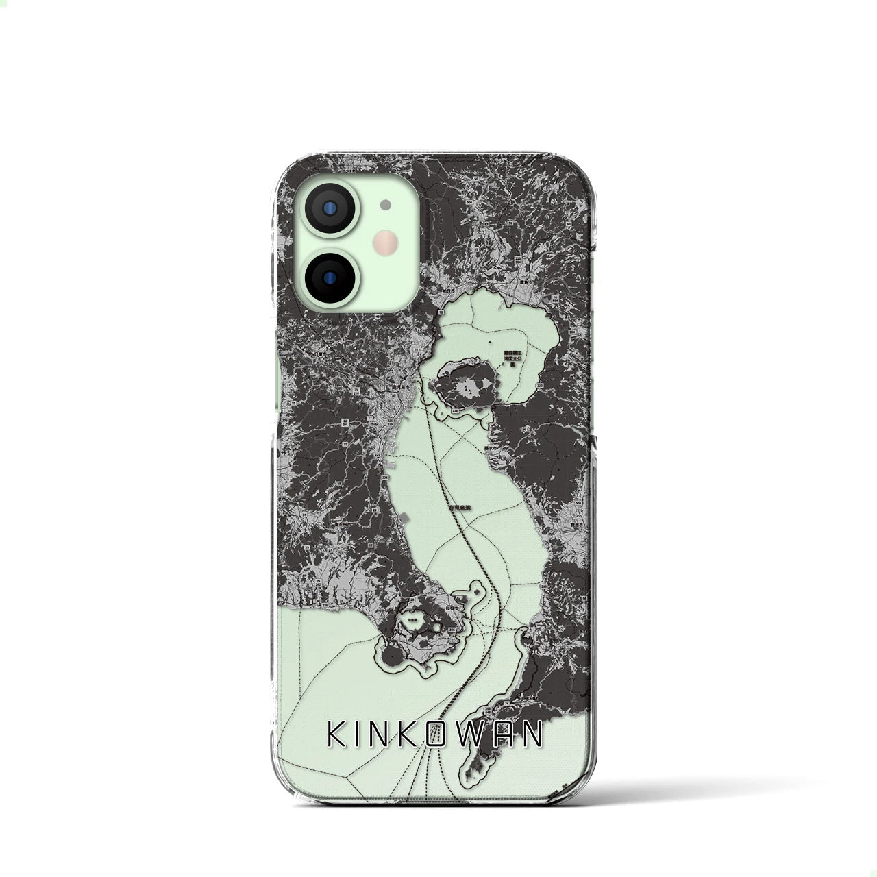 【錦江湾(鹿児島県)】地図柄iPhoneケース(クリアタイプ)