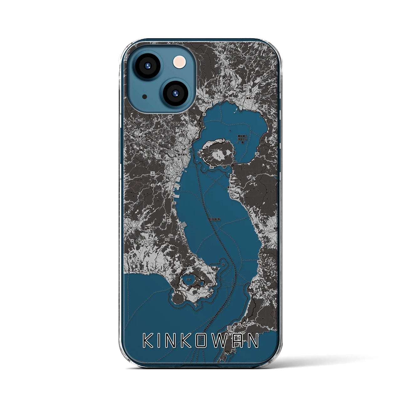 【錦江湾(鹿児島県)】地図柄iPhoneケース(クリアタイプ)