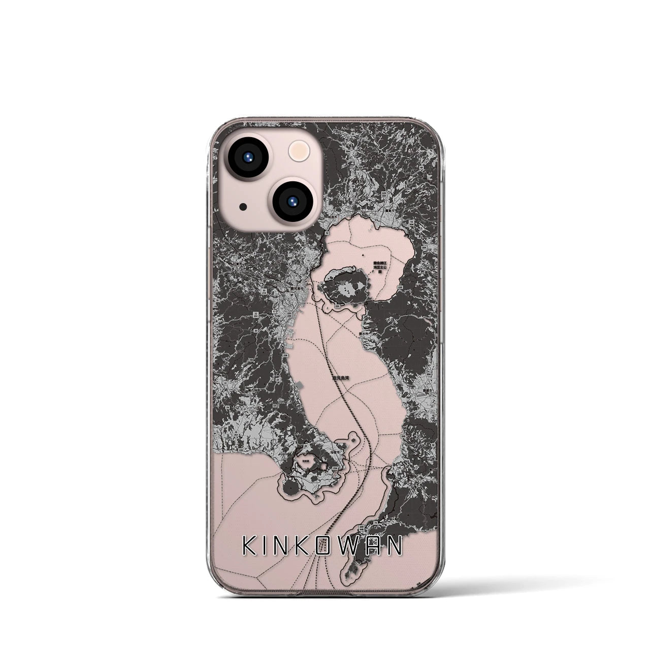 【錦江湾(鹿児島県)】地図柄iPhoneケース(クリアタイプ)