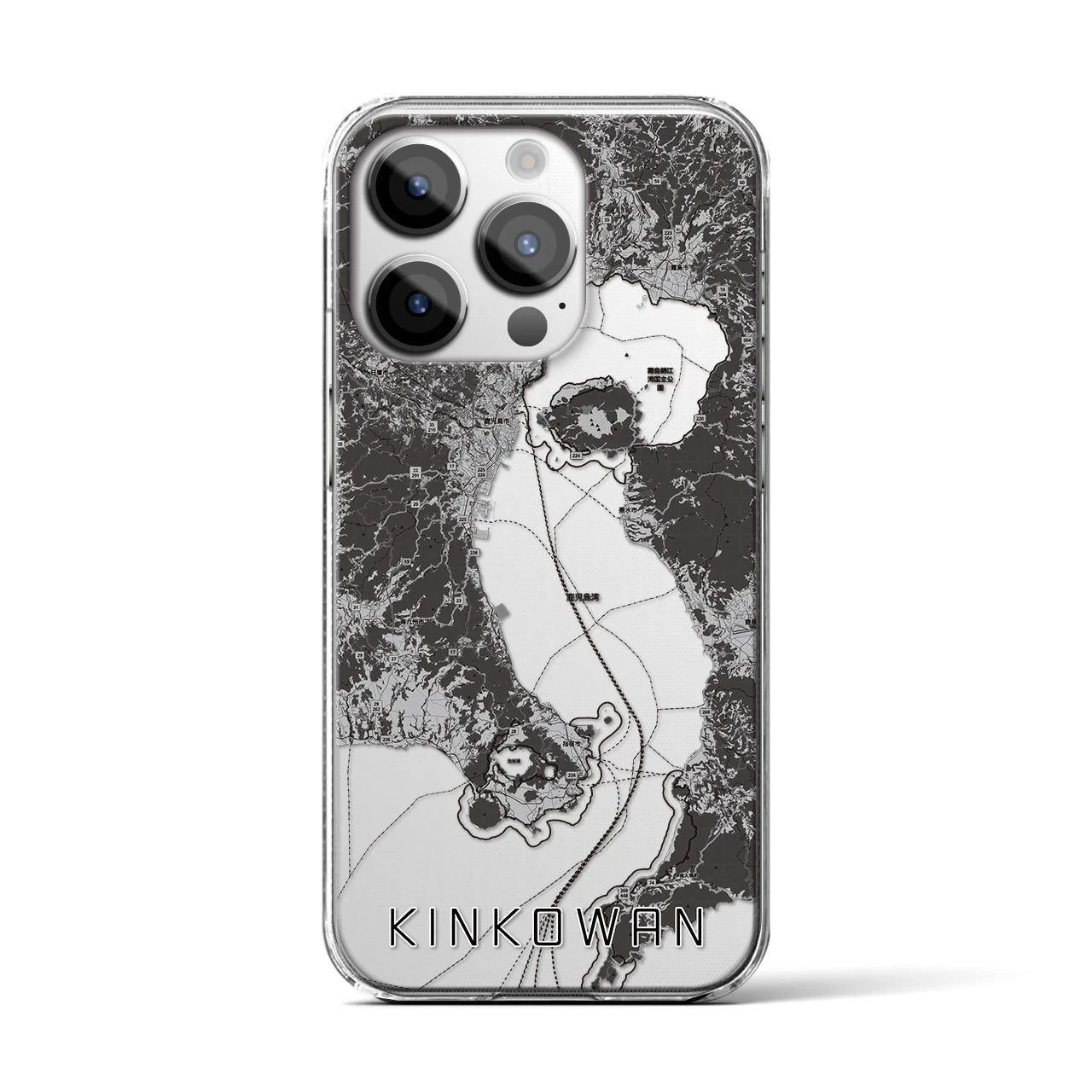 【錦江湾(鹿児島県)】地図柄iPhoneケース(クリアタイプ)