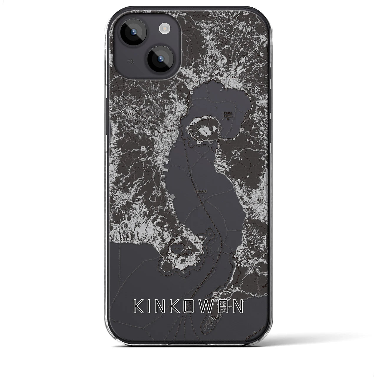 【錦江湾(鹿児島県)】地図柄iPhoneケース(クリアタイプ)