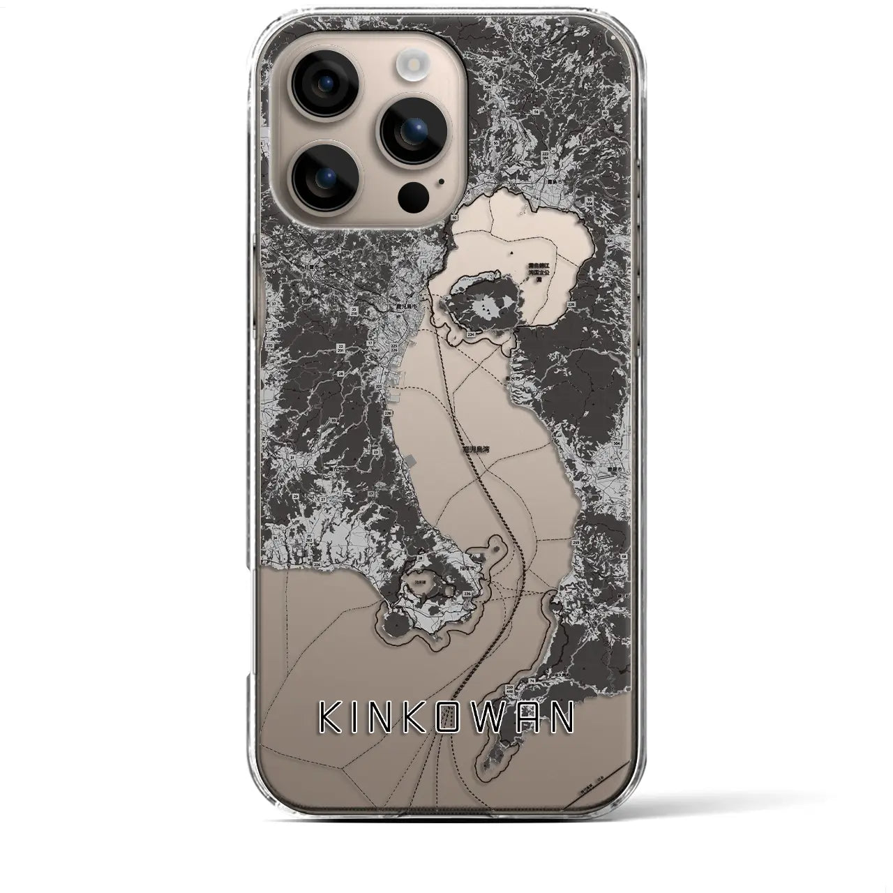 【錦江湾(鹿児島県)】地図柄iPhoneケース(クリアタイプ)