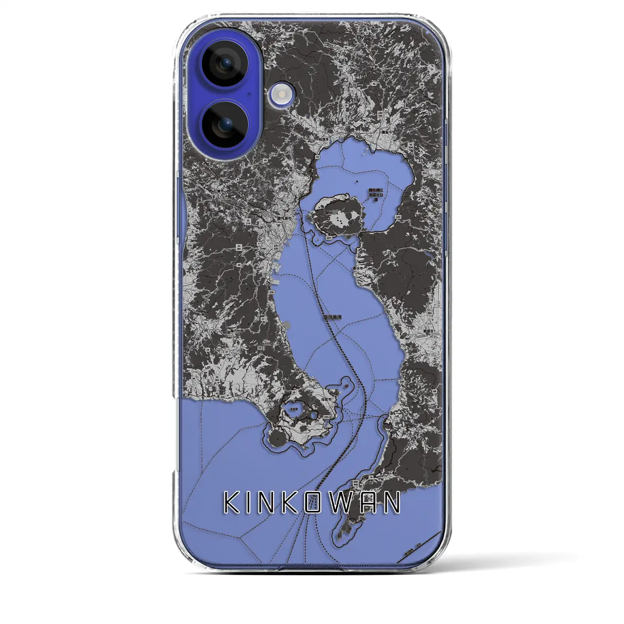 【錦江湾(鹿児島県)】地図柄iPhoneケース(クリアタイプ)