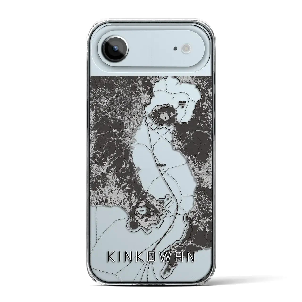 【錦江湾(鹿児島県)】地図柄iPhoneケース(クリアタイプ)