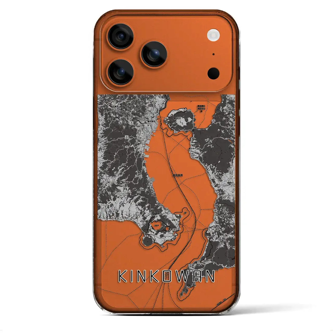 【錦江湾(鹿児島県)】地図柄iPhoneケース(クリアタイプ)