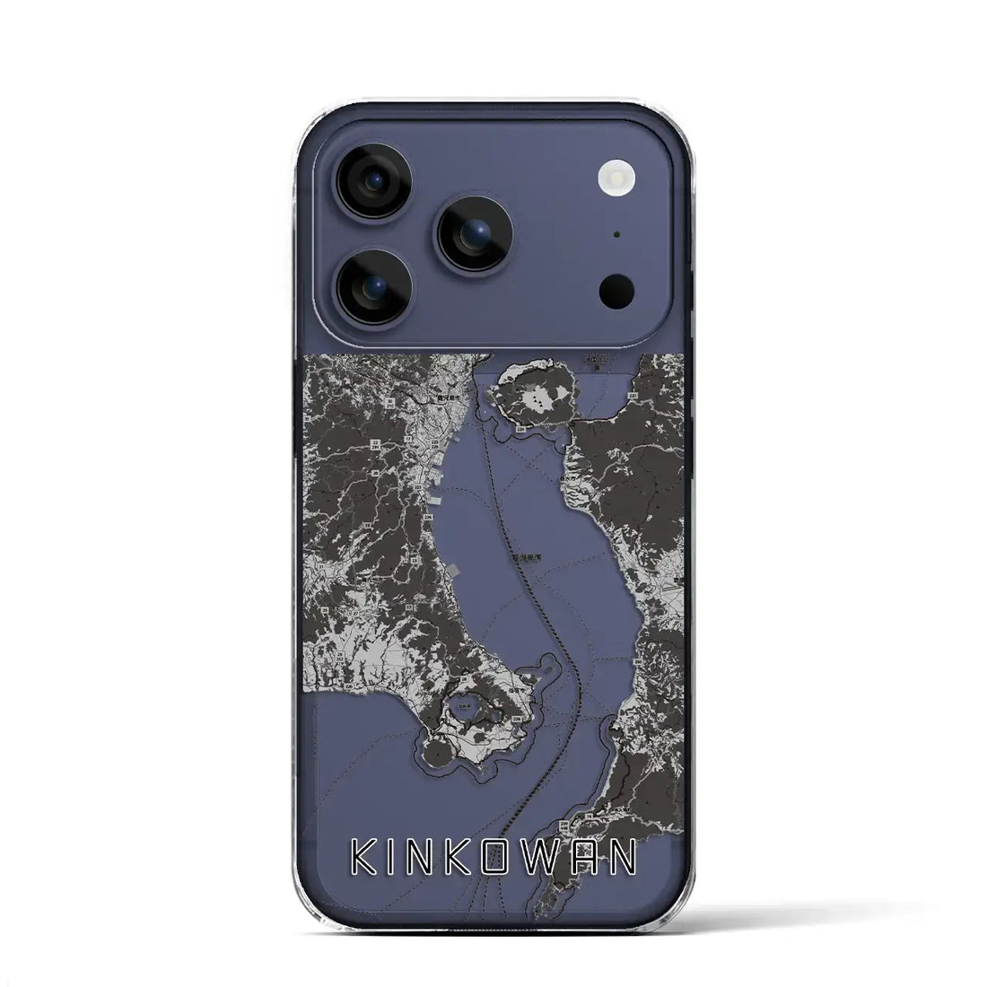 【錦江湾(鹿児島県)】地図柄iPhoneケース(クリアタイプ)