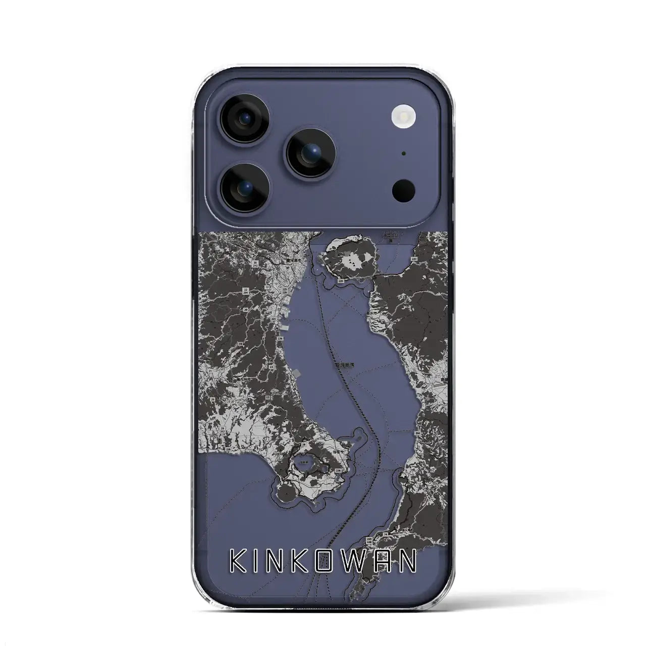 【錦江湾(鹿児島県)】地図柄iPhoneケース(クリアタイプ)