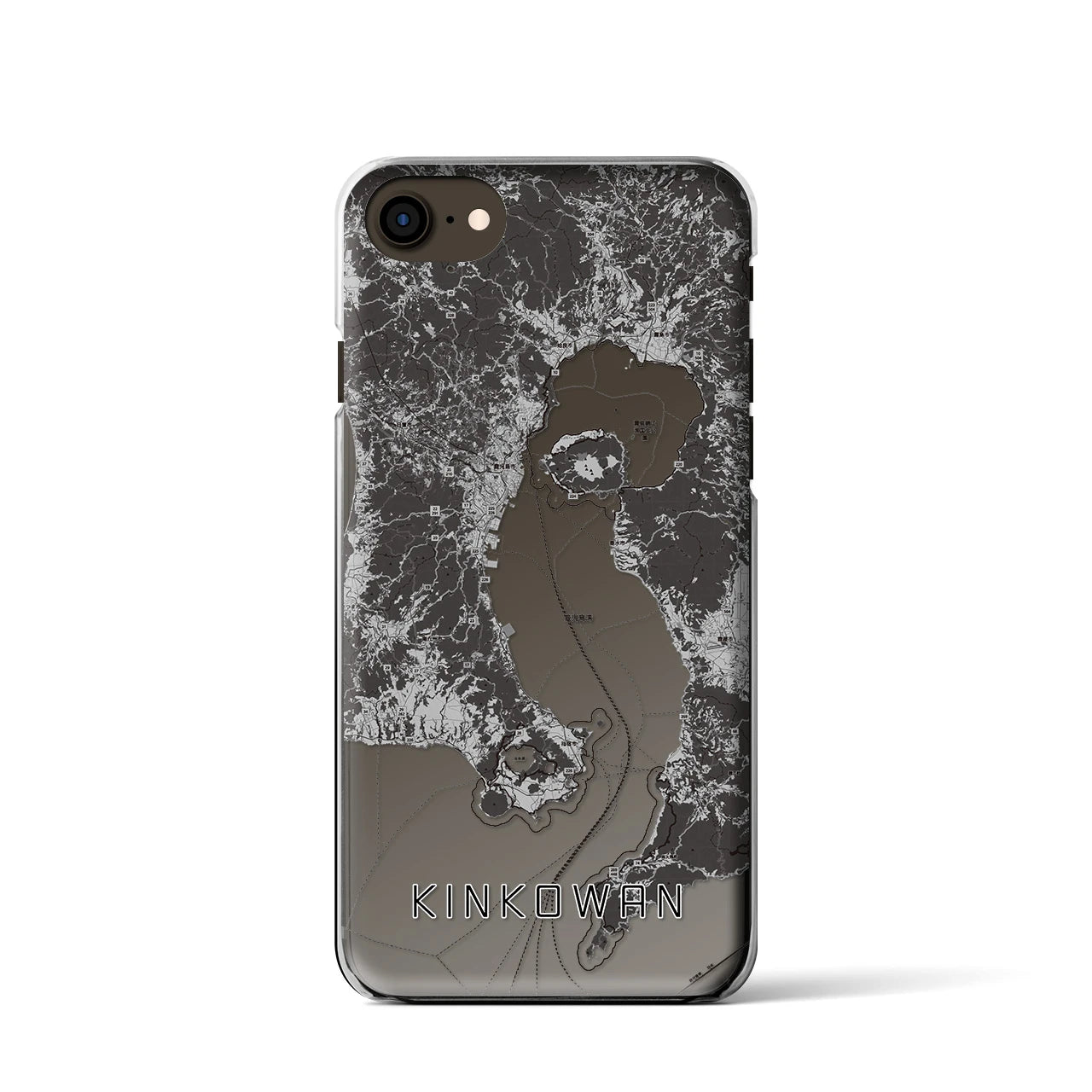 【錦江湾(鹿児島県)】地図柄iPhoneケース(クリアタイプ)