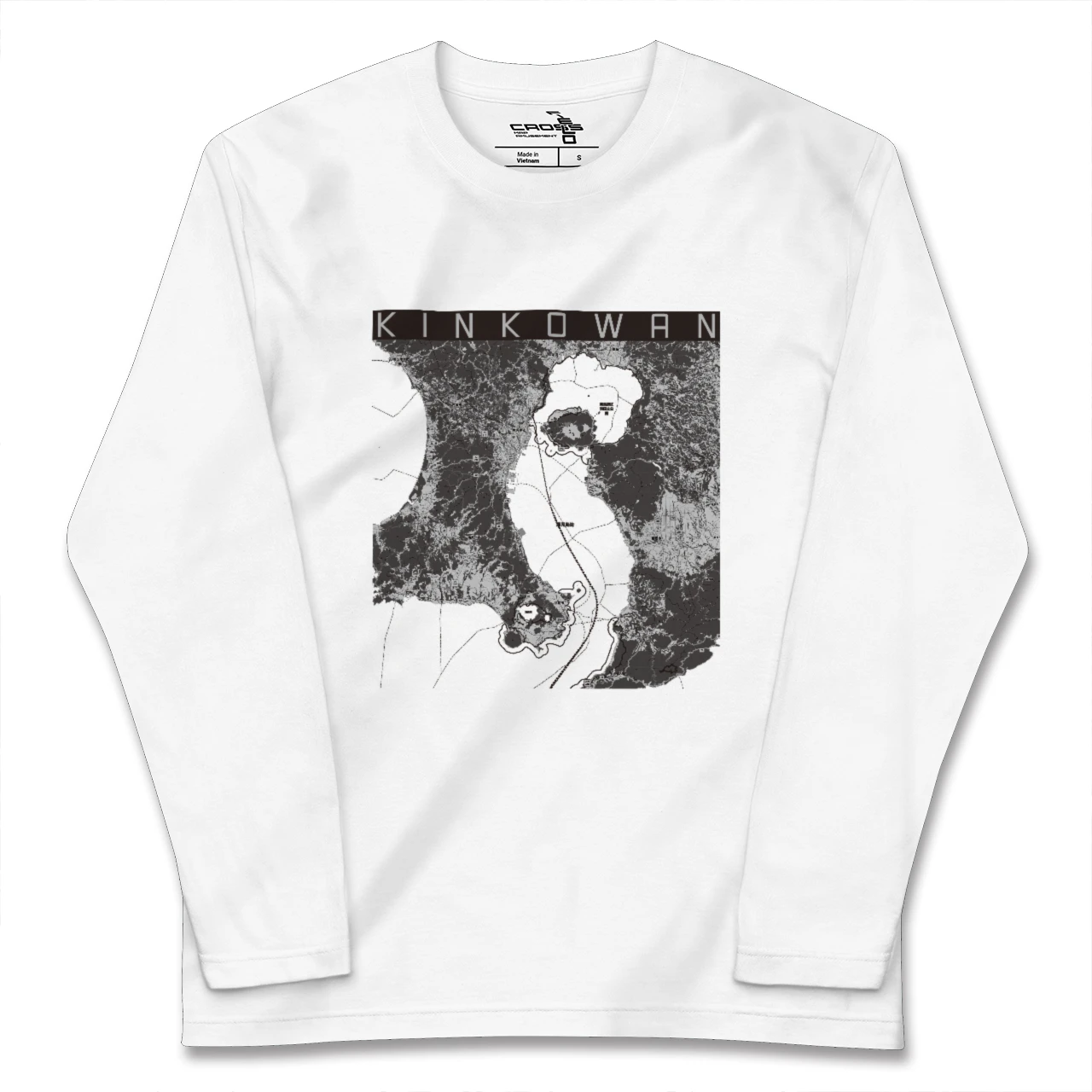【錦江湾(鹿児島県)】地図柄ロングスリーブTシャツ