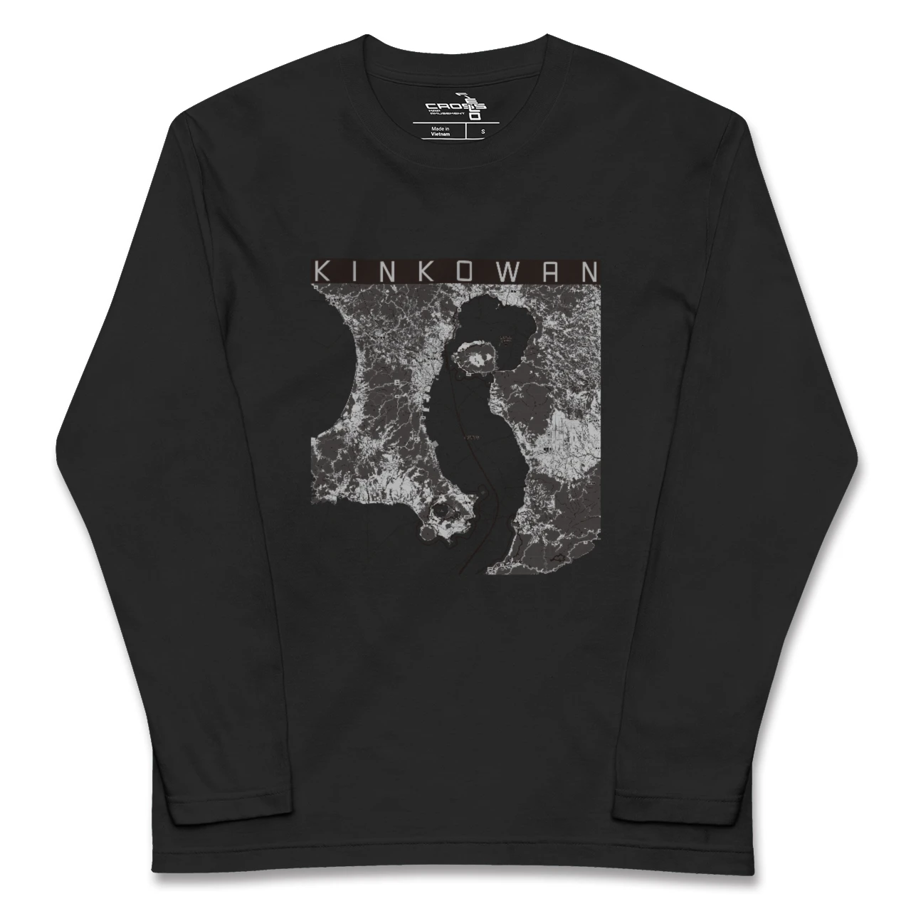 【錦江湾(鹿児島県)】地図柄ロングスリーブTシャツ