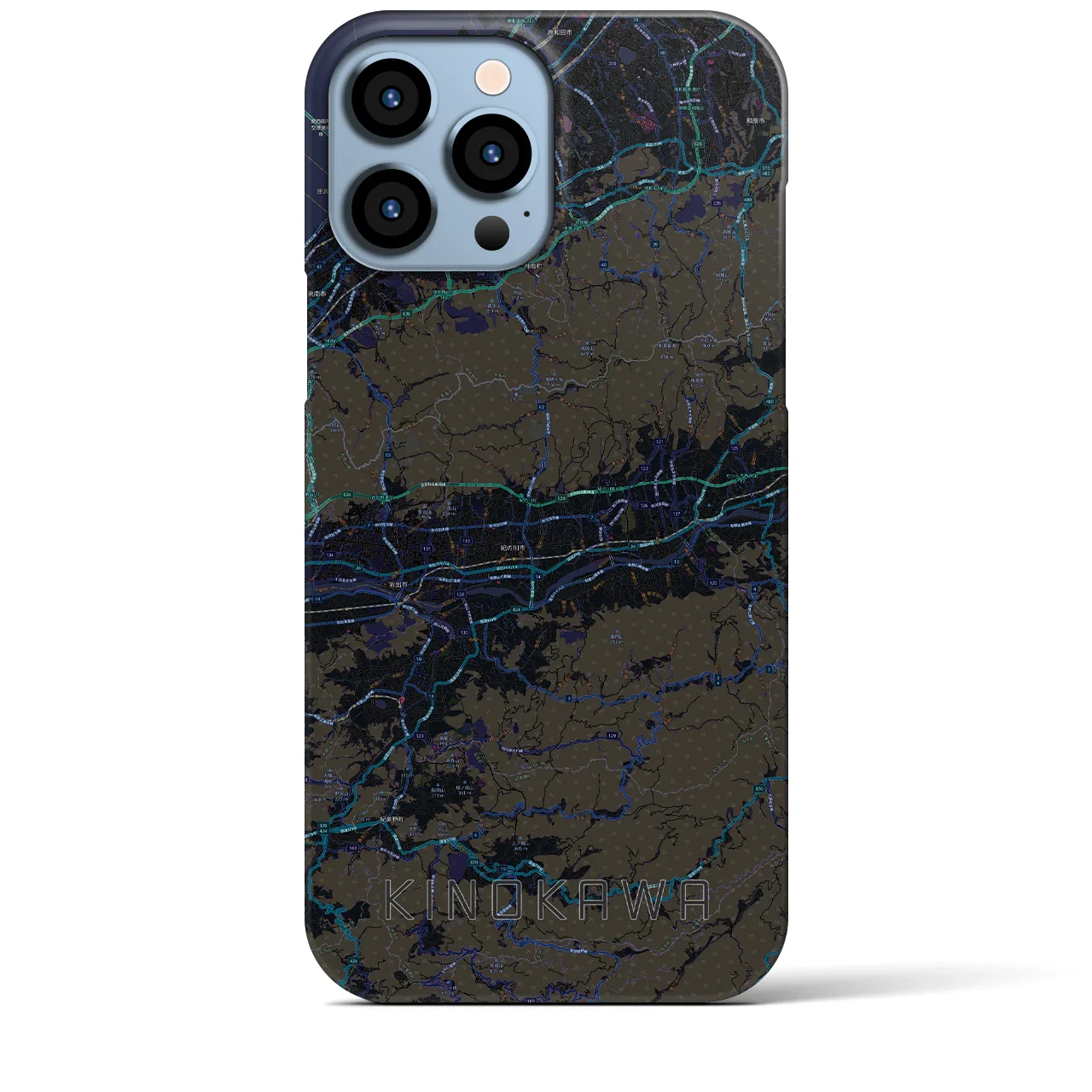 【紀の川(和歌山県)】地図柄iPhoneケース(バックカバータイプ)