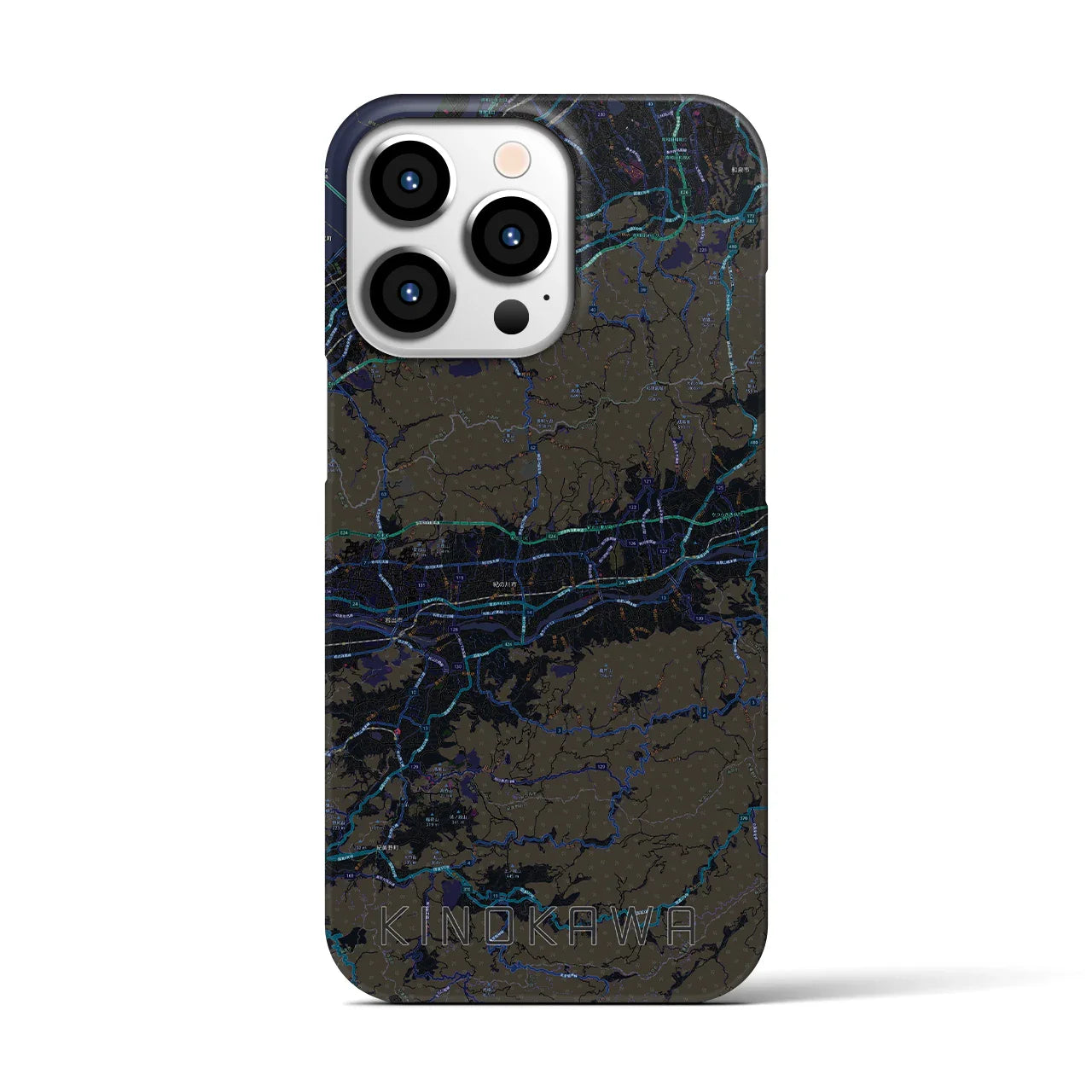 【紀の川(和歌山県)】地図柄iPhoneケース(バックカバータイプ)
