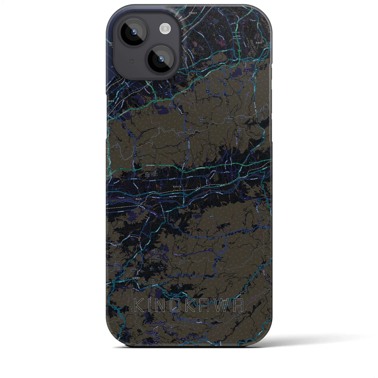 【紀の川(和歌山県)】地図柄iPhoneケース(バックカバータイプ)