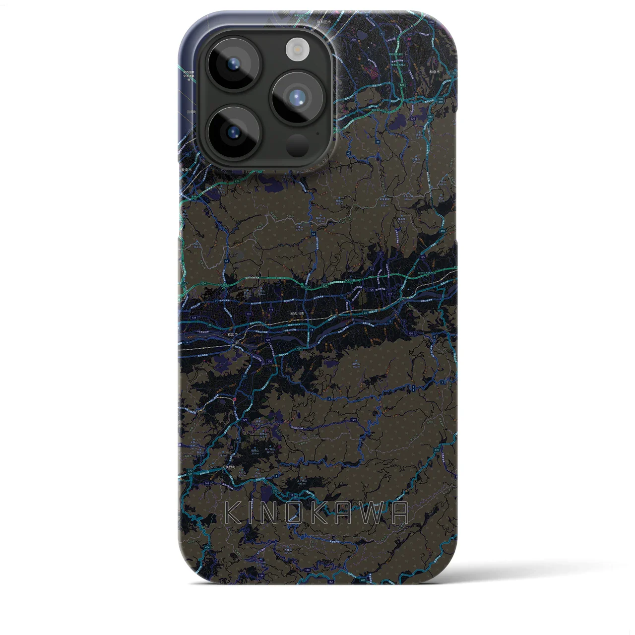 【紀の川(和歌山県)】地図柄iPhoneケース(バックカバータイプ)