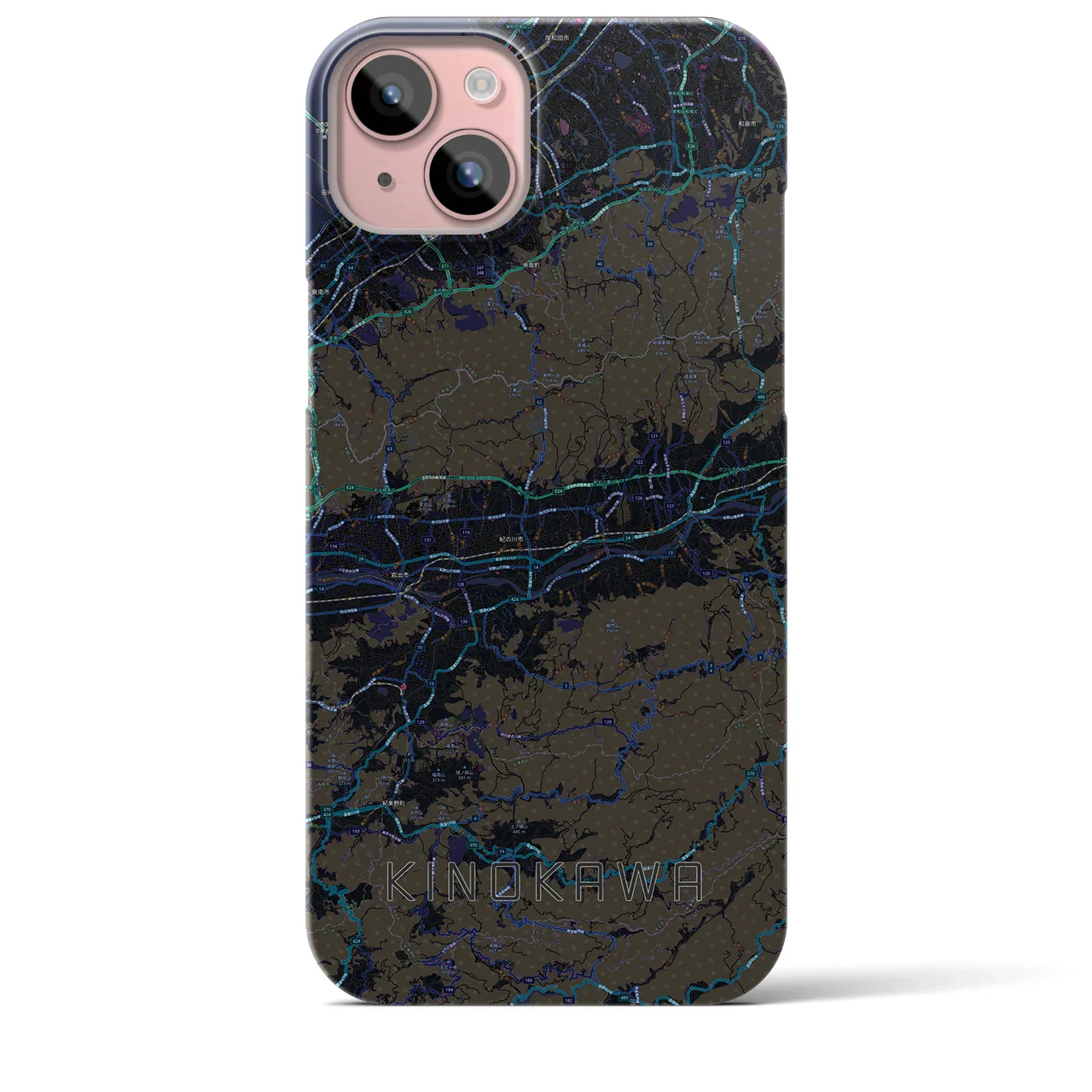 【紀の川(和歌山県)】地図柄iPhoneケース(バックカバータイプ)