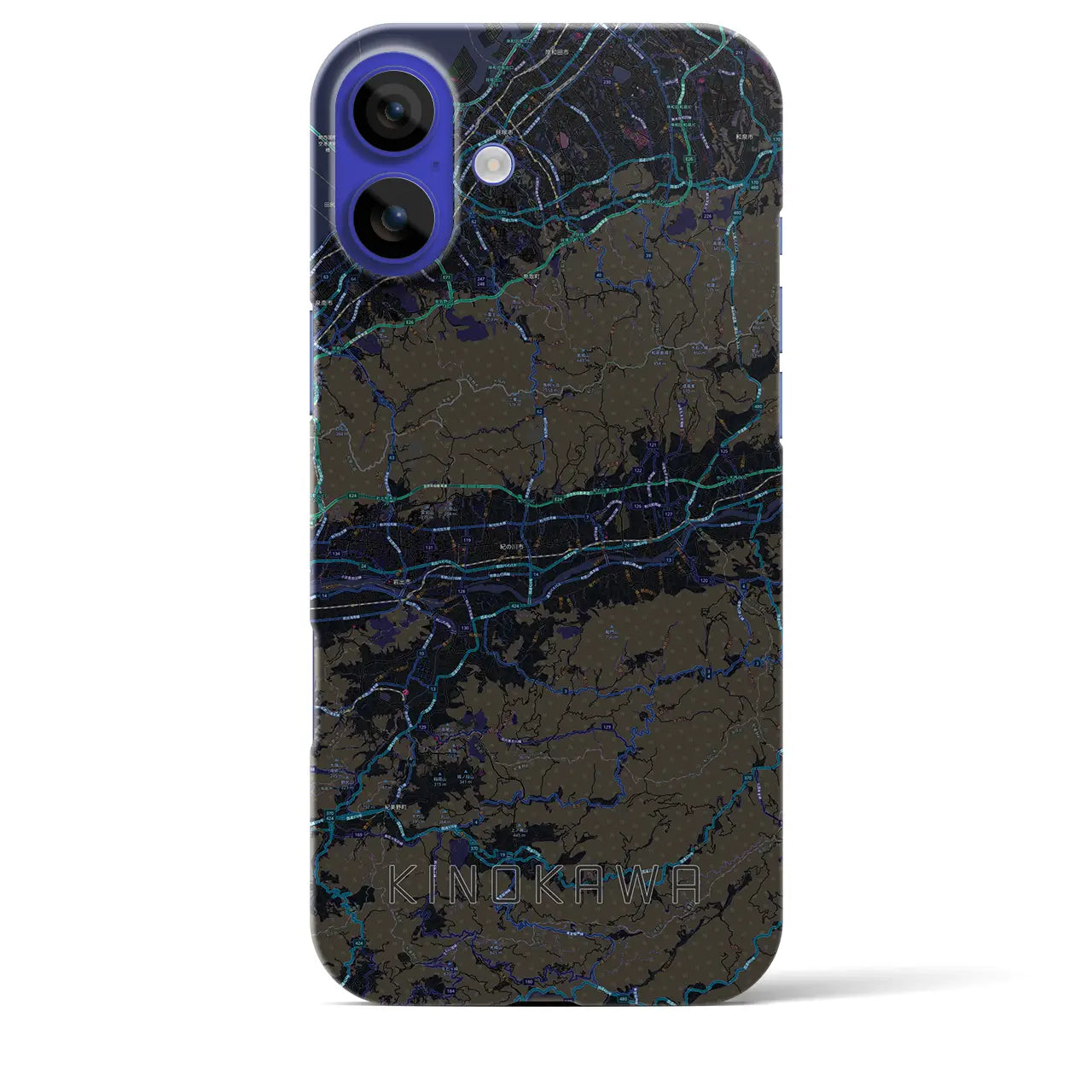 【紀の川(和歌山県)】地図柄iPhoneケース(バックカバータイプ)