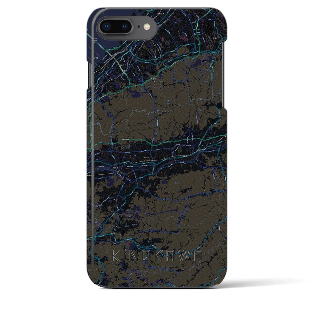 【紀の川(和歌山県)】地図柄iPhoneケース(バックカバータイプ)