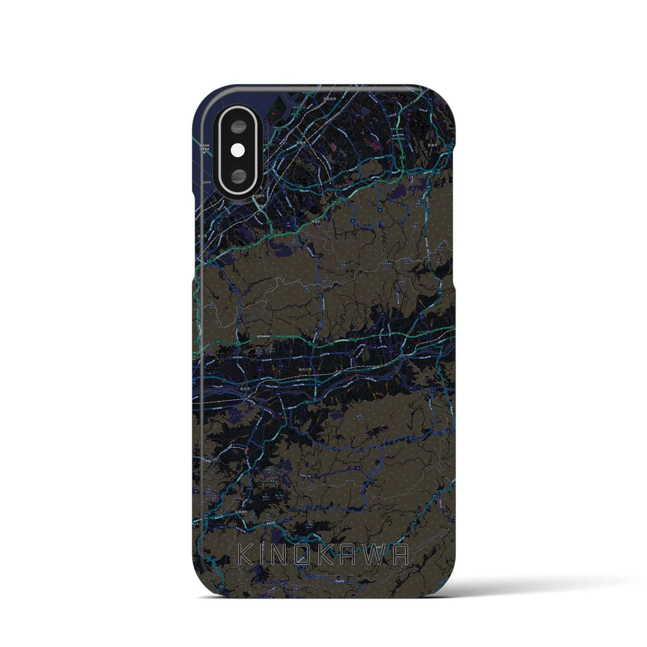 【紀の川(和歌山県)】地図柄iPhoneケース(バックカバータイプ)