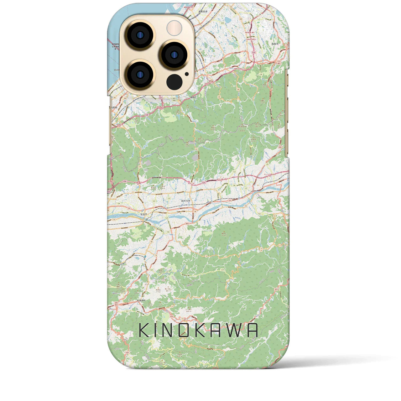 【紀の川(和歌山県)】地図柄iPhoneケース(バックカバータイプ)