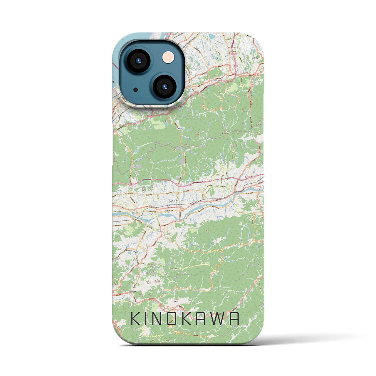 【紀の川(和歌山県)】地図柄iPhoneケース(バックカバータイプ)